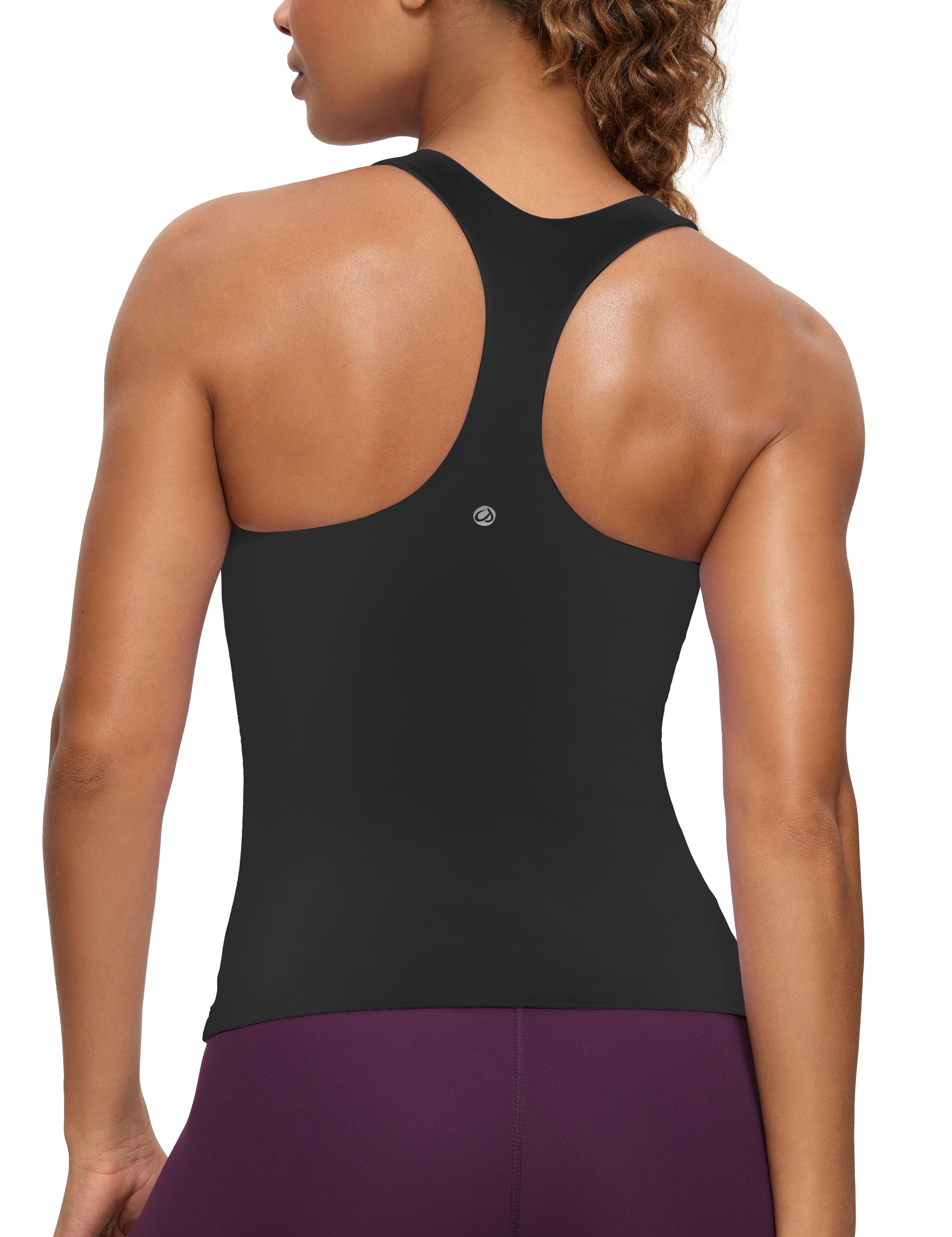 CRZ YOGA Butterluxe Workout Tank Tops for Women Built in Shelf Bras Padded  Racerback Athletic Yoga Camisole