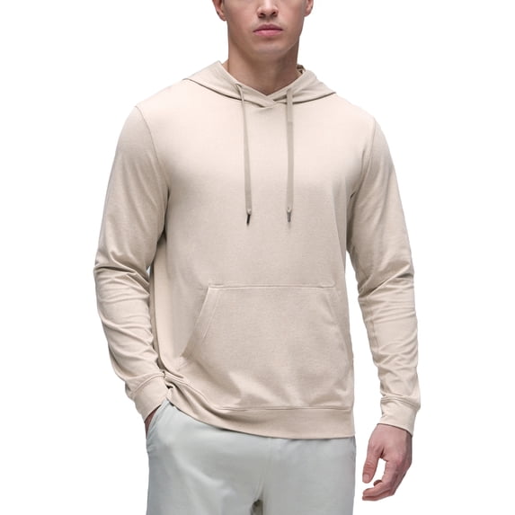 CRZ YOGA Cloud Jersey Pullover Hoodies for Men Casual Workout Long Sleeve Basic Hooded Sweatshirts with Pocket