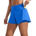 thumbnail image 1 of CRZ YOGA  2 in 1 Double Layer Running Shorts for Women 3" Athletic Tennis Workout Pants with Zip Pockets, 1 of 3