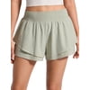CRZ YOGA Drapey Double Ruffles Athletic Shorts for Women 2.5" High Waisted Flowy Workout Running Tiered Skorts