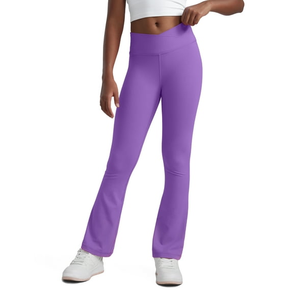 CRZ YOGA Girls Butterluxe Crossover Waist Yoga Flare Leggings Dance Casual Athletic Pants Bell Bottoms Kids Teen