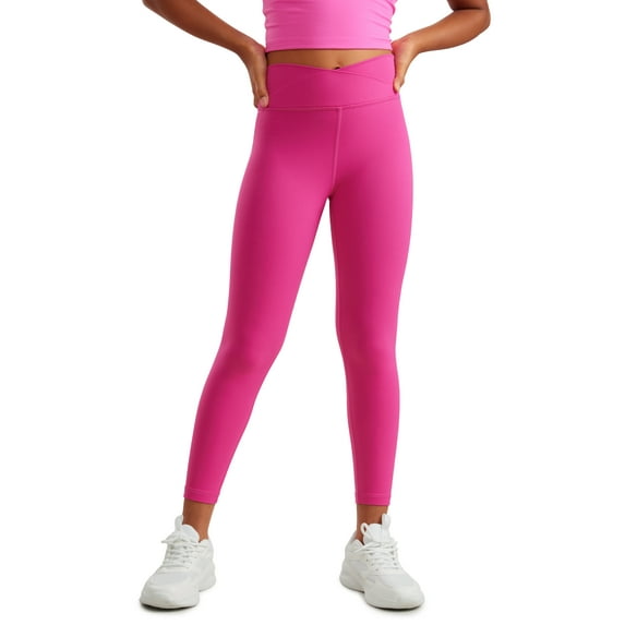 CRZ YOGA Girls Butterluxe Crossover Waist Yoga Leggings Athletic Sports Casual Pants Tights Kids Teen