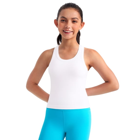 CRZ YOGA Girls Butterluxe Tank Tops Waist Length Dance Yoga Athletic Casual Racerback Tight Kids