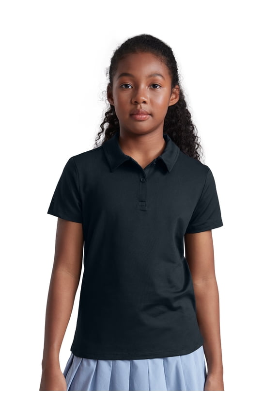 Girls Cloud Jersey Short Sleeve Casual Polo Shirts School Uniform Tennis Golf Hip Length Side Splits Kids Teen