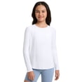 thumbnail image 1 of CRZ YOGA Girls Cloudweight Long Sleeve Athletic Shirts Active Sports Casual Tees Crew Neck Side Slit Winter Kids Teen, 1 of 6