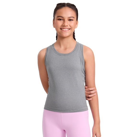CRZ YOGA Girls Seamless Athletic Tank Tops Waist Length Active Dance Casual Racerback Sleeveless Shirts Kids Teen