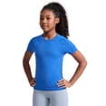 thumbnail image 1 of CRZ YOGA Girls Seamless Short Sleeve Athletic T Shirts Active Sports Casual Tees Crew Neck Kids Teen, 1 of 4