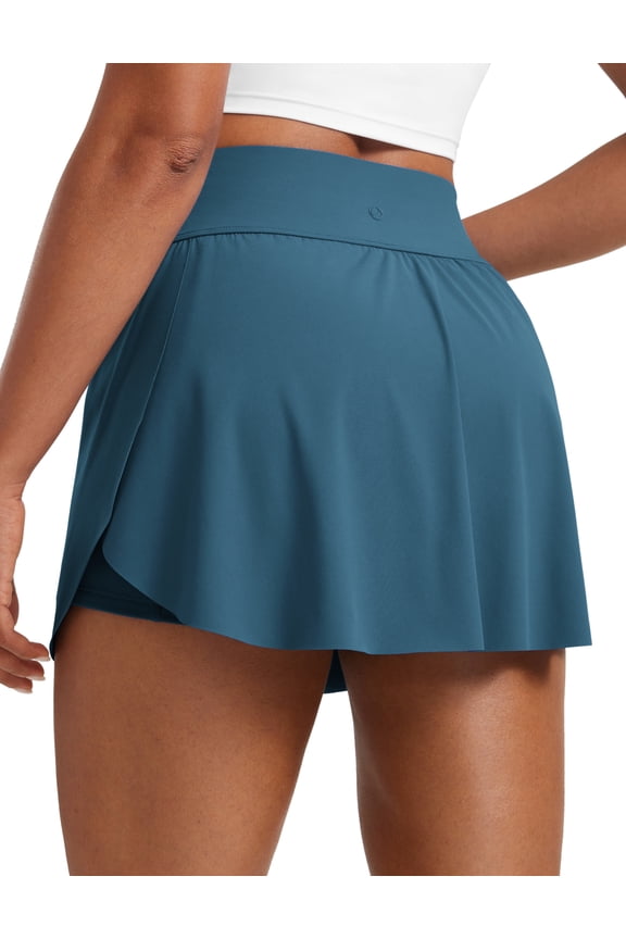 High Waisted Side Slit Tennis Skirts for Women A Line Running Athletic Skort with Inner Pockets