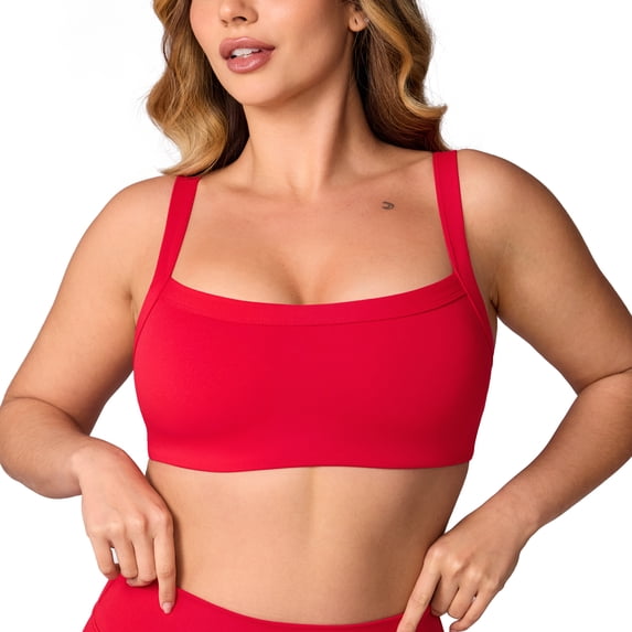 CRZ YOGA Hugcurve Adjustable Square Workout Sports Bra For Women Size XS-2XL