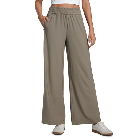 CRZ YOGA Lightweight Wide Leg Casual Pants for Women 30" Flowy Travel Work Loose Fit Summer