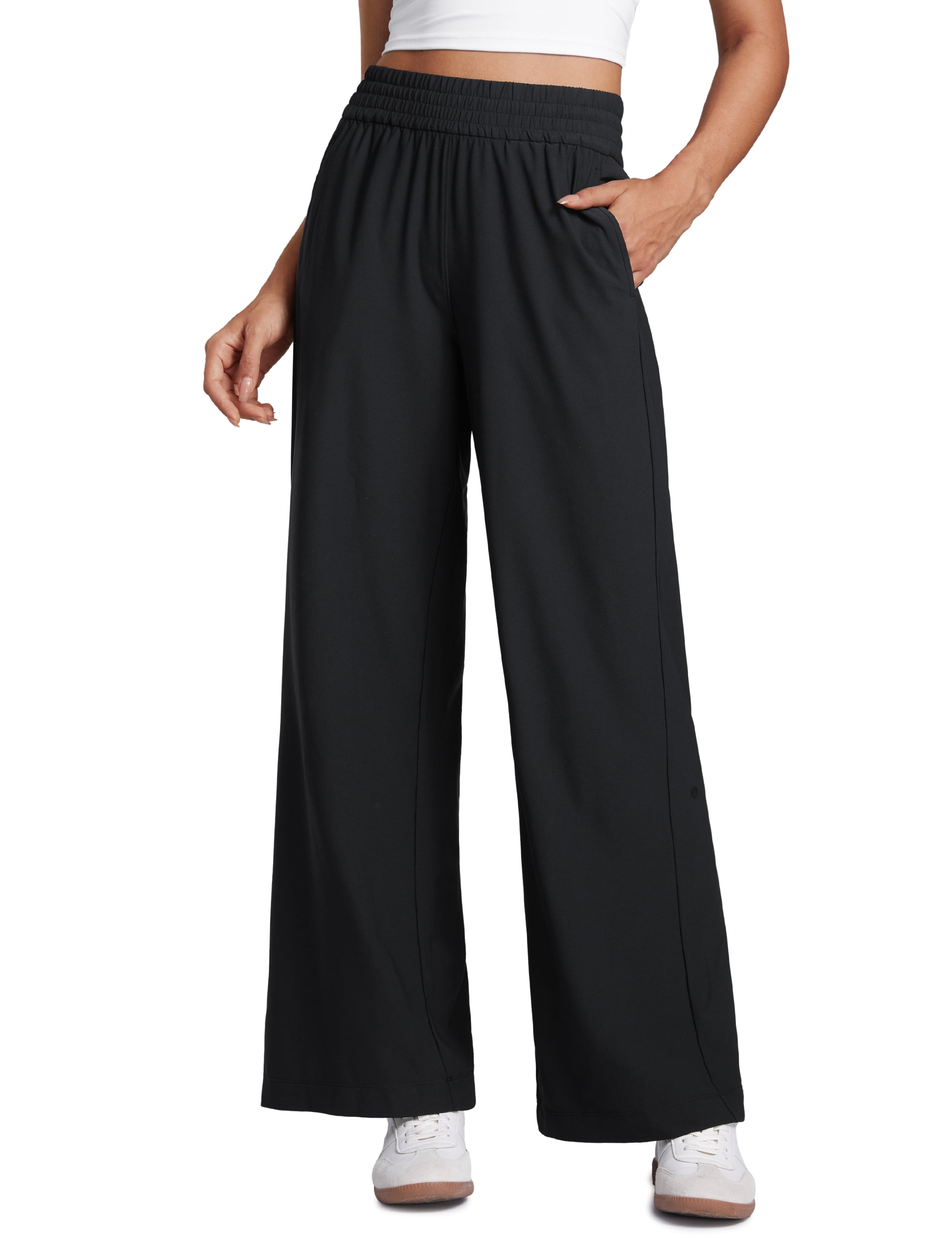 NIC ZOE Drapey Ponte Wide Leg Ankle Pants In Black