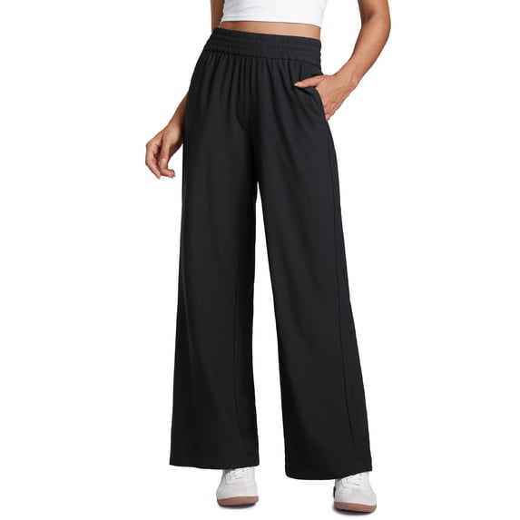 CRZ YOGA Lightweight Wide Leg Casual Pants for Women 30" Flowy Travel Work Loose Fit Summer