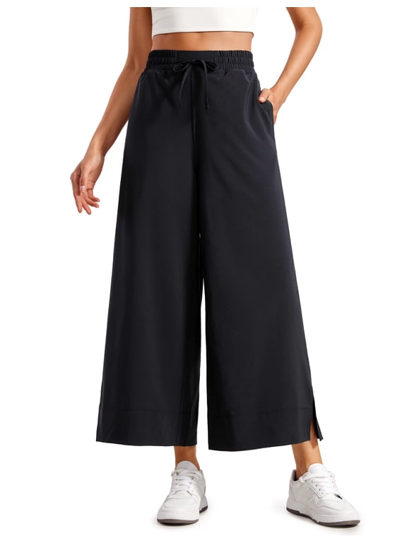 Lightweight Wide Leg Cropped Pants for Women 25"