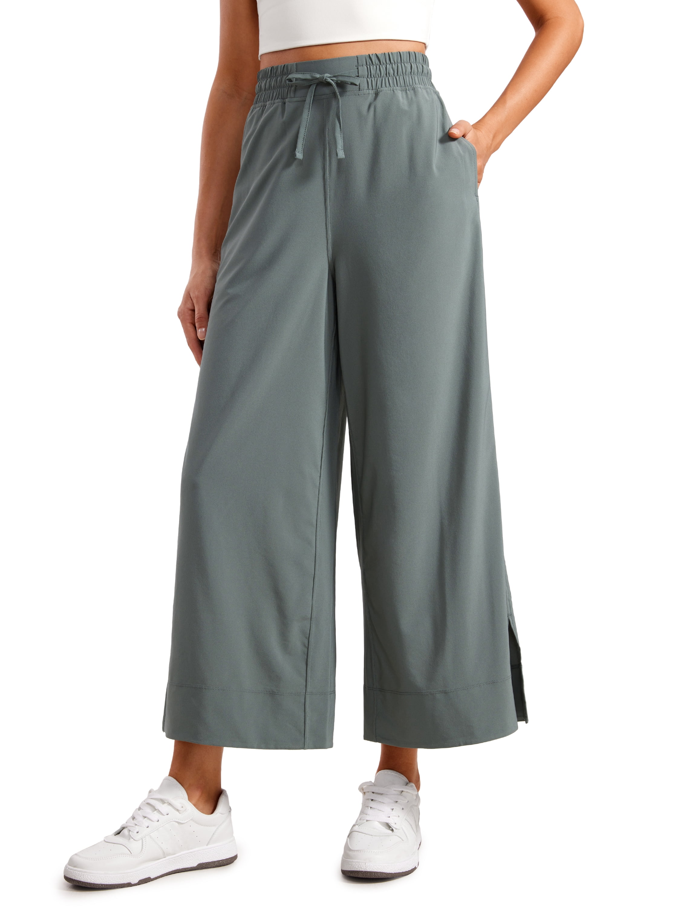 CRZ YOGA Pantalon Survêtement Femme Doublé Coton Polaire Chaud - Jambes Droites Larges Avec Poches - Confort Quotidien Hiver