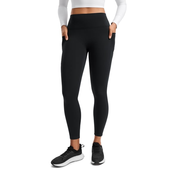 CRZ YOGA Matte Fleece Lined Leggings Pockets 25'', No Front Seam, Thermal, Winter, for Women