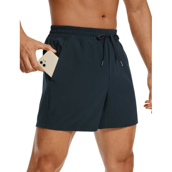 CRZ YOGA Men's Linerless Workout Shorts 5'' Lightweight Quick Dry for Running Sports Athletic Gym with Pockets