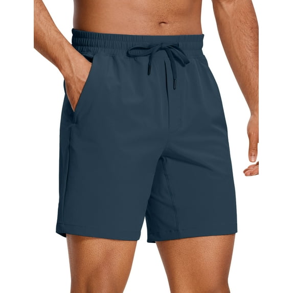 CRZ YOGA Men's Linerless Workout Shorts 7'' Quick Dry for Running Sports Athletic Gym with Pockets