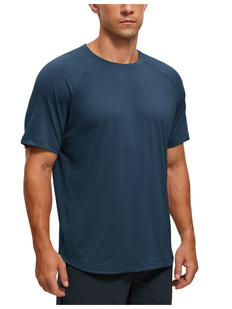 CRZ YOGA Mens Lightweight Athletic T-Shirts Moisture Wicking Short