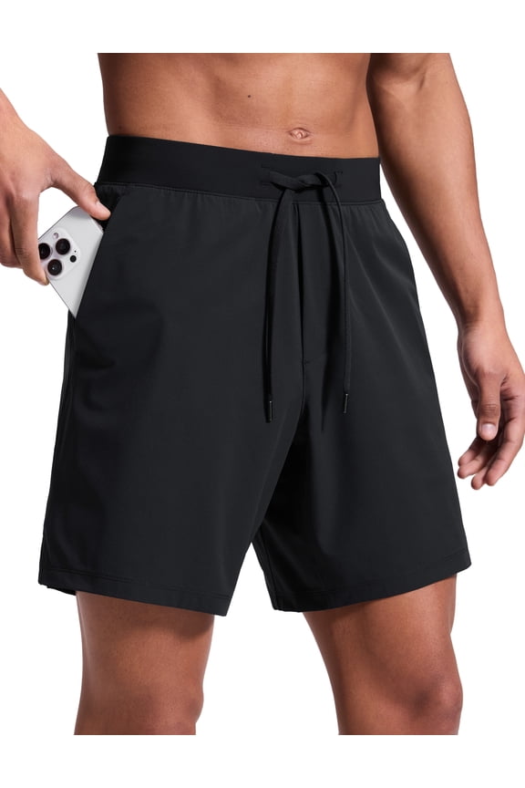 Mens Side Split Workout Shorts 7" - Linerless Daily Quick Dry for Gym Athletic Casual with Pockets