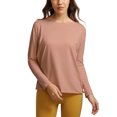 thumbnail image 1 of CRZ YOGA Pima Cotton Boat Neck Top,Workout, Loose Fit, Hip Length, Long Sleeve Shirts for Women, 1 of 2