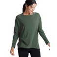 thumbnail image 1 of CRZ YOGA Pima Cotton Boat Neck Top,Workout, Loose Fit, Hip Length, Long Sleeve Shirts for Women, 1 of 5