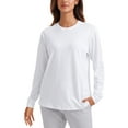 thumbnail image 1 of CRZ YOGA Pima Cotton Long Sleeve Shirts for Women Soft Crew Neck Casual Loose Workout Yoga Tops, 1 of 4