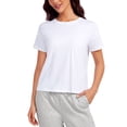 thumbnail image 1 of CRZ YOGA Pima Cotton Relaxed T-Shirts for Women Workout Athletic Gym Casual Short Sleeve Shirts, 1 of 4
