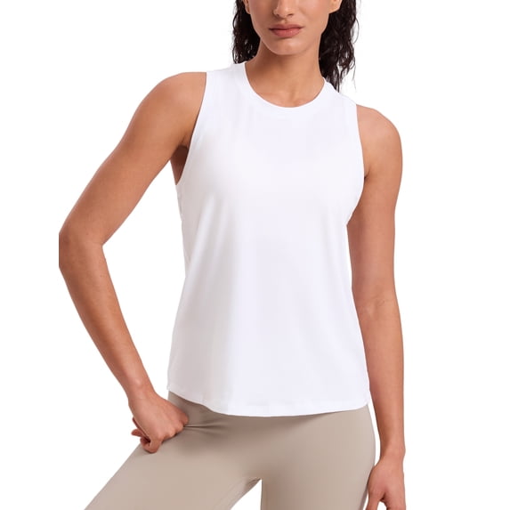 CRZ YOGA Quick Dry Racerback Tank Tops for Women Workout Athletic Running Gym Sleeveless Shirts