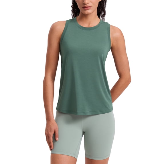 CRZ YOGA Quick Dry Racerback Tank Tops for Women Workout Athletic Running Gym Sleeveless Shirts