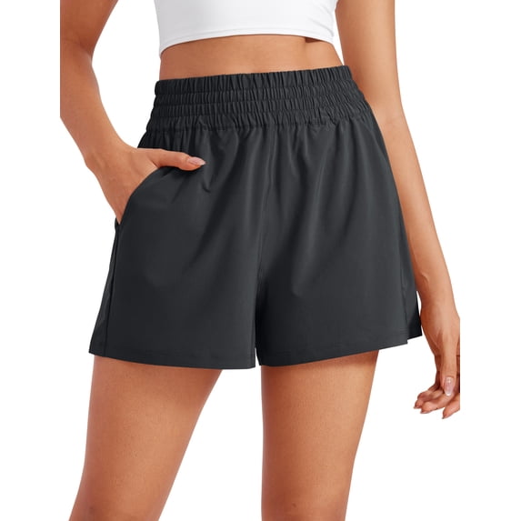 CRZ YOGA Relaxed Casual Shorts for Women 3" High Waisted for Lounge Athletic pants with Pockets