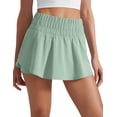 thumbnail image 1 of CRZ YOGA Ruffle Skirt Athletic Shorts for Women High Waisted Flowy for Workout Tennis with Zip Pocket, 1 of 5