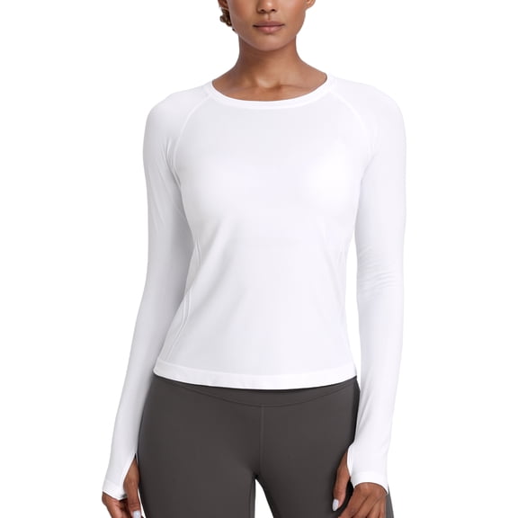 CRZ YOGA Seamless Long Sleeve Shirts for Women Workout Athletic Running Yoga Tops