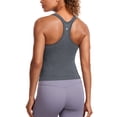 thumbnail image 1 of CRZ YOGA Seamless Ribbed Tank Top for Women Workout Racerback Padded Athletic Camisole with Built in Bra, 1 of 5