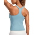 thumbnail image 1 of CRZ YOGA Seamless Ribbed Womens Tank Top Racerback Padded Athletic Workout Slim Cami, 1 of 4