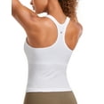 thumbnail image 1 of CRZ YOGA Seamless Ribbed Tank Top for Women Workout Racerback Padded Athletic Camisole with Built in Bra, 1 of 6