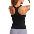 thumbnail image 1 of CRZ YOGA Seamless Ribbed Tank Top for Women Workout Racerback Padded Athletic Camisole with Built in Bra, 1 of 5