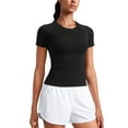 thumbnail image 1 of CRZ YOGA Seamless Workout Tops for Women Running Gym Athletic Yoga Short Sleeve Shirts, 1 of 5