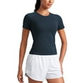 thumbnail image 1 of CRZ YOGA Seamless Workout Tops for Women Running Gym Athletic Yoga Short Sleeve Shirts, 1 of 5