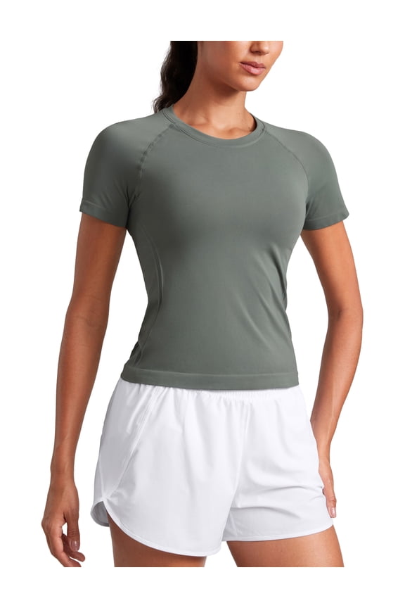 Seamless Workout Tops for Women Running Gym Athletic Yoga Short Sleeve Shirts