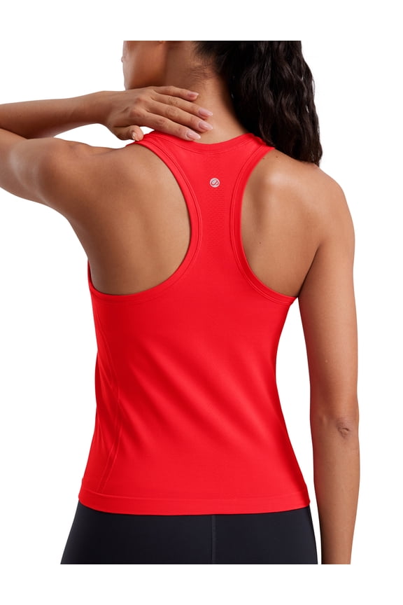 Seamless Workout Tank Tops for Women - Athletic Running Gym Sleeveless Shirts Racerback Breathable