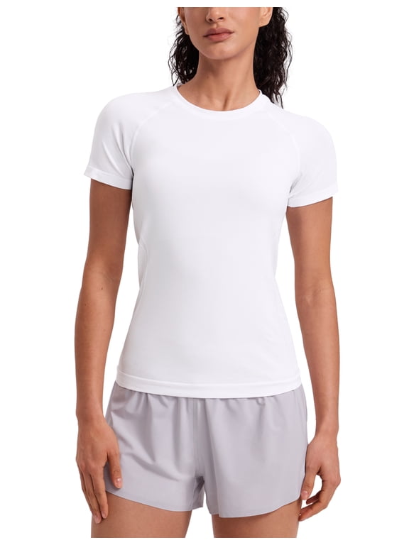 Seamless Workout Tops for Women Athletic Running Gym Yoga Short Sleeve Shirts Breathable Tees