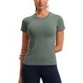 thumbnail image 1 of CRZ YOGA Seamless Workout Tops for Women Short Sleeve Athletic Tees Breathable, 1 of 5