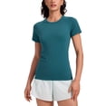 thumbnail image 1 of CRZ YOGA Seamless Workout Tops for Women Athletic Running Gym Yoga Short Sleeve Shirts Breathable Tees, 1 of 7