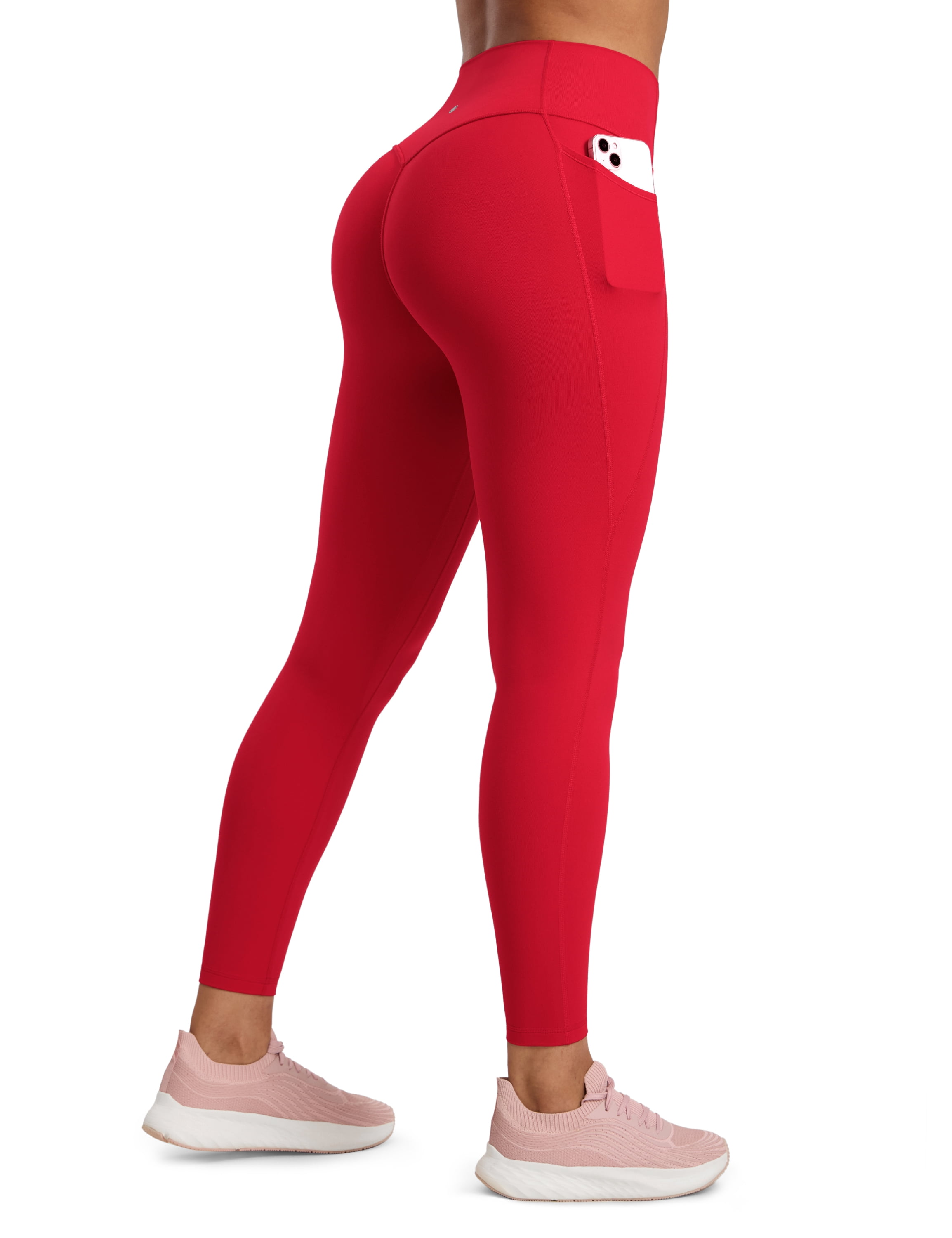 CRZ YOGA Secretsculpt Butterlift Workout Leggings Pockets 25" No Front Seam High Waist Womens Yoga Pants Scrunch Butt