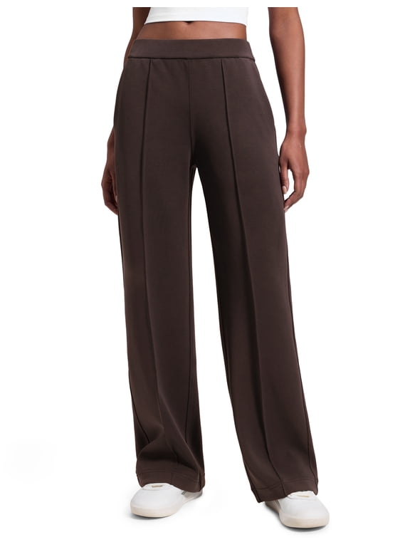 SoftAura Pintuck Straight Leg Sweatpants Women 30" Modal Casual Travel Pants with Pockets