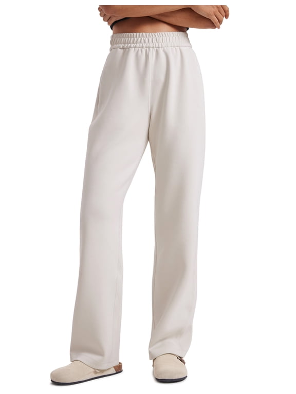 SoftAura Straight Leg Casual Sweatpants Women 30" Travel Pants with Pockets