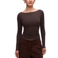 thumbnail image 1 of CRZ YOGA Softembrace Boat Neck Long Sleeve Top, Casual, Ultra Soft,  Shirts for Women, 1 of 6
