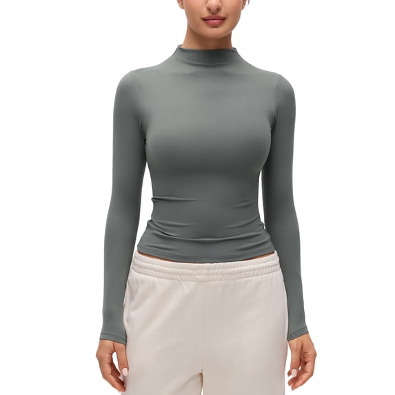 CRZ YOGA Softembrace Long Sleeve Shirts for Women Casual Going Out Comfort Tops Soft Fitted Layer Tees
