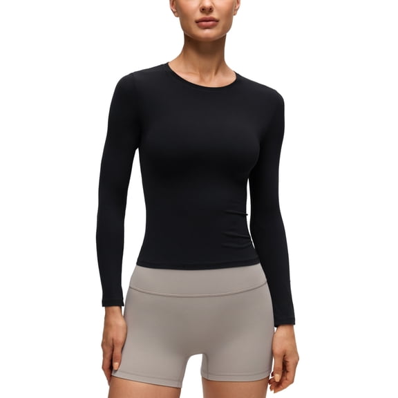CRZ YOGA Softembrace Long Sleeve Shirts for Women Casual Tops Soft Basic T-Shirts