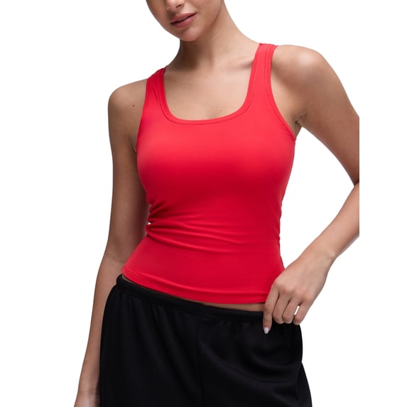 CRZ YOGA Softembrace Tank Tops for Women Casual Going Out Soft Double Lined Crop Basic Sleeveless Shirts